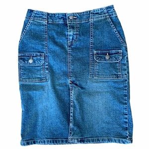 Old Navy Front Slit Stretch Jean Skirt